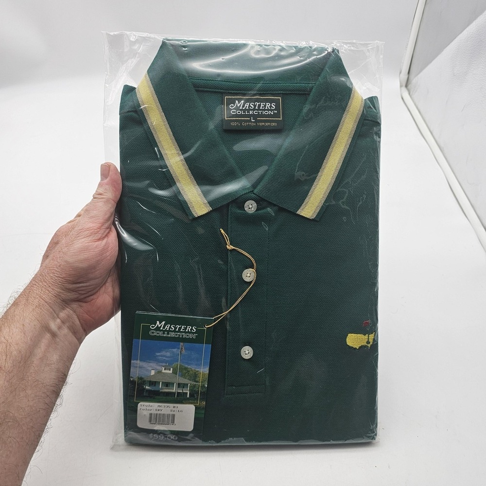 Masters Shirt Mens Large Green Golf Polo Augusta National Masters Collection